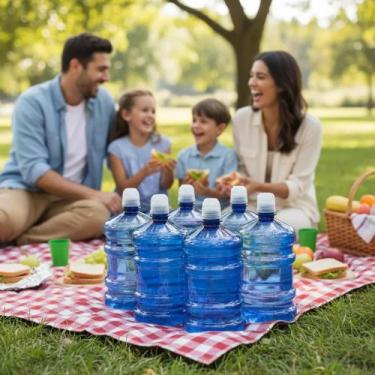 Imagem de Squeeze de 1 Litro Cor Azul Kit com 6 Unidades - Casa do Garrafão