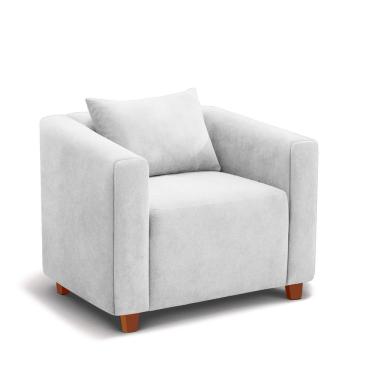 Imagem de Poltrona Decorativa Helena Suede Branco - Inova Decorações