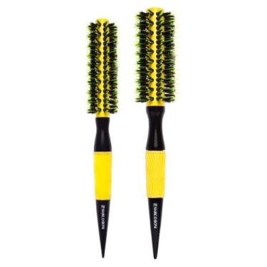 Imagem de Kit 2 Escova De Cabelo Profissional Marco Boni Térmica Em Cerâmica Com Cerdas Duplas De Javali