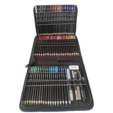 Imagem de Kits de pintura de desenho 78pcs conjunto de lápis de cor solúvel em á
