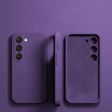 Imagem de Capa de silicone líquido para Samsung Galaxy A56 A55 A35 A34 A54 A15 A53 A73 A23 A32 A52 A51 A31 4g 5g Cobertura total macia (para A56/DPurple)