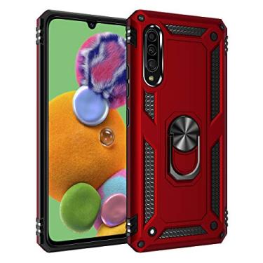 Imagem de SORAKA Capa para Samsung Galaxy A90 5G com suporte de anel capa armadura para Samsung Galaxy A90 5G capa traseira de policarbonato macio com placa de metal para suporte magnético de telefone carro