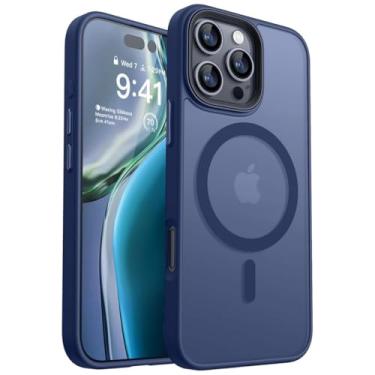 Imagem de Capa Capinha Case Translúcida Magnética Anti Impacto Slim Fosca Bordas Elevadas Para iPhone (Azul, iPhone 12 Pro Max / 13 Pro Max)