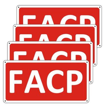 Imagem de (Pacote com 4) placas FACP, placa de metal FACP - Painel de controle de alarme de incêndio, 30,5 x 15,24 cm placas FACP para porta alumínio refletivo, sem ferrugem, à prova de intempéries e fácil de