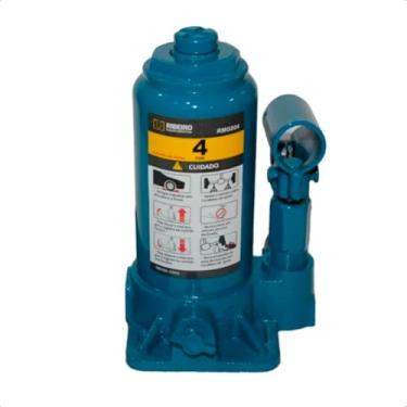 Imagem de Macaco Hidráulico Tipo Garrafa 4 Toneladas Azul RMG004 Aço Reforçado - Ribeiro Equipamentos