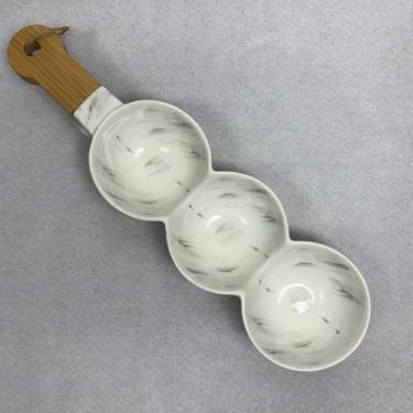 Imagem de Petisqueira Tripla em Cerâmica Marmorizada 39cm - Home Design