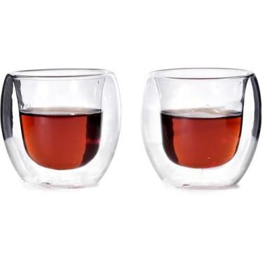 Imagem de Conjunto de Copos Duplos de Vidro para Chá, Transparente, 140ml, 2 Peças