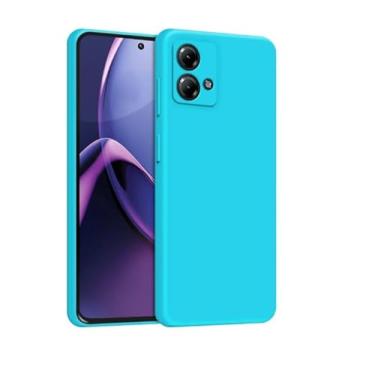Imagem de Capinha De Silicone Aveludada Moto G84 5g (Azul Piscina)