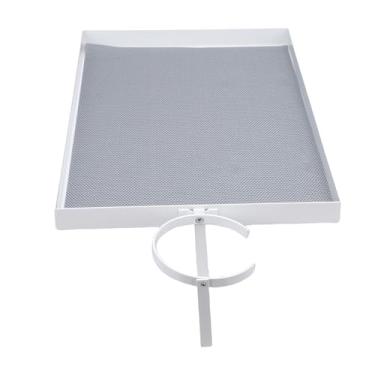 Imagem de Luqeeg Prateleira de Cabeceira C/Porta Copos, em Aço Carbono para Até 13.6 KG Ideal Beliches Dormitórios e Pequenos Espaços Inclui Ganchos e Funciona Como Bandeja e Organizador (Branco)