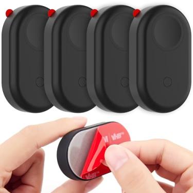 Imagem de Suporte de silicone à prova d'água com adesivo adesivo para Galaxy SmartTag2, pacote com 4 unidades de rastreador GPS oculto no suporte, capa de proteção para carteira, bagagem, carro, bicicleta