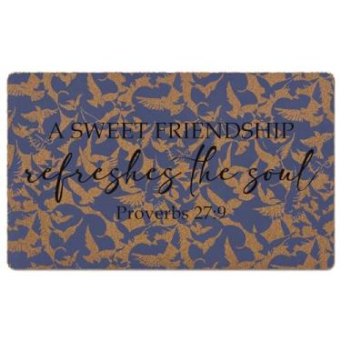 Imagem de huester Tapete de porta de boas-vindas pássaro azul cristão, versículo religioso da Bíblia decorativo para casa, ambientes externos, alpendre, entrada externa, capacho de boas-vindas, presentes de