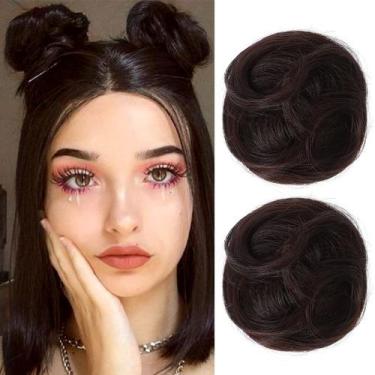 Imagem de Hair Pieces REECHO Space Bun Mini Claw Clip em preto e marrom