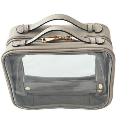 Imagem de Bolsa de maquiagem JAZD Clear Toalete Organizer Travel Organizer Grey