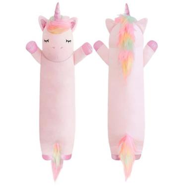 Imagem de Bicho de pelúcia YUNCOL Unicorn de 110 cm com almofada corporal rosa