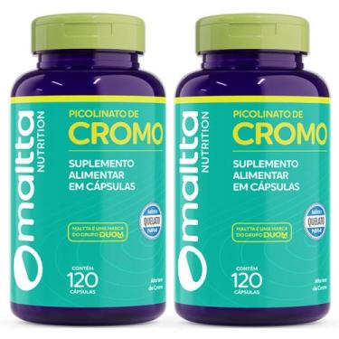 Imagem de Picolinato de Cromo 120caps 450mg Maltta  Kit 2 Frascos - Duom