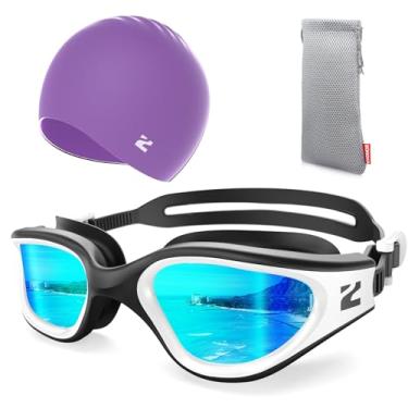 Imagem de ZIONOR Óculos de natação G1 Lite com touca de natação, confortável, anti-embaciamento, conjunto de óculos de natação para adultos, homens e mulheres