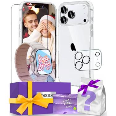 Imagem de AOKOOR Kit inteligente compatível com iPhone e pulseira Apple Watch (capa transparente + pulseira Starlight, para iPhone 16 Pro Max)