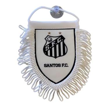 Imagem de Mini Flâmula Oficial Santos FC Branca com franja e ventosa (Branco, UNICO, Santos)