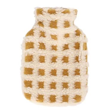 Imagem de Bolsa de água Quente, Garrafa de água Quente de Pelúcia de 1000 Ml Antiescaldante Bolsa de água Quente Macia Engrossada PVC Bolsa de água Quente para Viagem Em Casa (Bege)