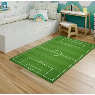 Imagem de Tapete Infantil campo de futebol Retangular 118x70 futebol
