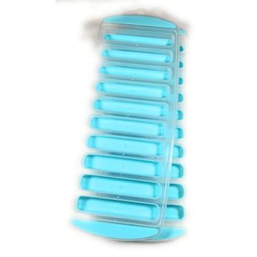 Imagem de Bandeja de plástico ultrafina para cubos de gelo Home Basics, ideal para esportes e garrafas de água, cores brilhantes sortidas (28 x 10 x 2,5 cm, pacote com 2), (azul gelo)