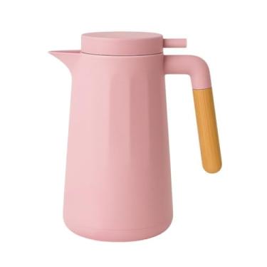 Imagem de Garrafa Térmica Cabo De Madeira Luxo Nórdica 1L Café Chá(2,ROSA)