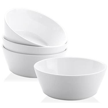 Imagem de Yedio Conjunto de 4 tigelas de sopa grandes de 947 ml – Tigelas de porcelana branca para ramen, cereal, salada, macarrão, aveia e mais – seguro para micro-ondas, máquina de lavar louça, forno e