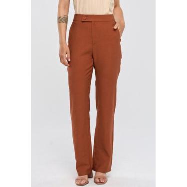 Imagem de Calça PKS Alfaiataria Em Viscose Marrom, P