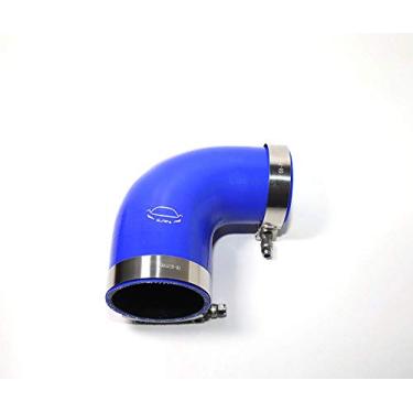 Imagem de LTI Universal 63mm-70mm 4-Ply Reforçado Alto Desempenho 6.3 cm-7.0 cm ID 90 Graus Cotovelo Redutor de Silicone Acoplador de Mangueira com Parafuso T Braçadeira T304 Aço Inoxidável (6.3 cm-7.0 cm AZUL)
