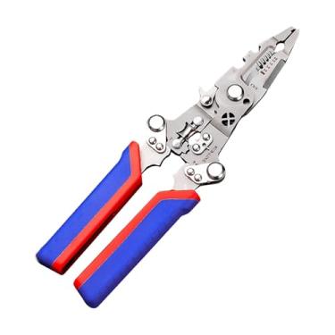 Imagem de predolo Alicate de corte de cabos de descascador de fios dobrável, testador elétrico, alicate de crimpagem de fios, ferramenta de crimpagem de fios para, 21.3cm