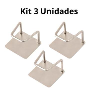 Imagem de Kit 3 Porta Esponja Adesivo de Aço Inox para Pia - Clink