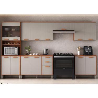 Imagem de Cozinha Modulada 6 Peças 15 Portas 2 Gavetas Paneleiro para Fono Itafr
