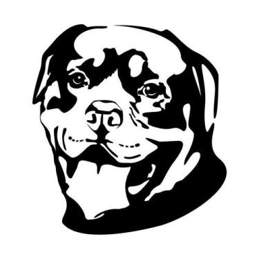 Imagem de Quadro Decorativo Fabricado Em Aço Modelo Rottweiler Preto - Galvocalh