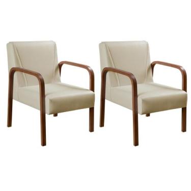 Imagem de Conjunto 2 Poltronas Anita Kit Cadeiras Moderna Sala, Recepção, Escrit