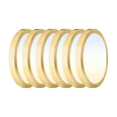 Imagem de Luminária branca 9" LED 18W 1800LM 3CC dourada, pacote com 6 - Hlite