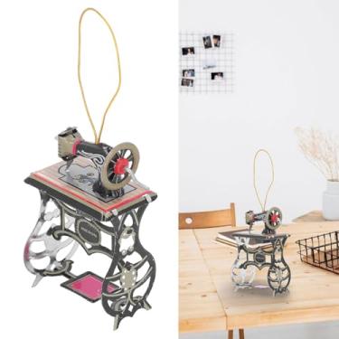 Imagem de Ornamento de máquina de costura, brinquedo de metal vintage feito à mão para decoração de casa, presente de colecionador, decoração durável para festas de fim de ano, aniversários, coleção de casa