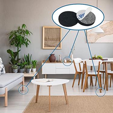 Imagem de Para-choques de móveis - Almofadas adesivas transparentes para proteção de superfície para parede e piso de madeira vêm com 100 peças (emisférico)