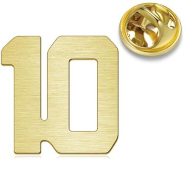 Imagem de HONEY BEAR 1 peça masculina feminina número 1/4/5/6/9/10/12/18/21/24 quatro/cinco/seis/nove/dez alfinetes de lapela colarinho crachá broches para negócios, casamento, formatura, presente, ouro