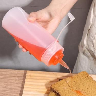 Imagem de Garrafas de plástico para espremer garrafas multiuso para ketchup, condimentos, molho de churrasco, molho, churrasco, artesanato e muito mais (branco, 480 ml)