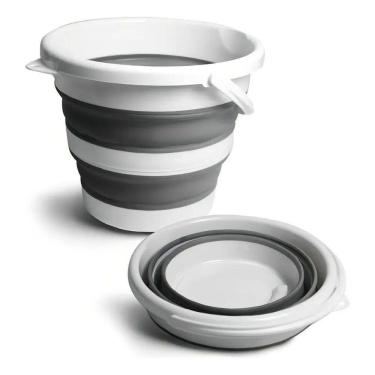 Imagem de 2X Nobre Retrátil Balde Magico Dobrável Flexível Silicone 10