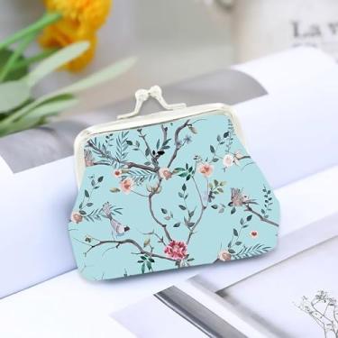 Imagem de Bolsa feminina pequena para moedas com fivela floral fofa, porta-moedas, vintage, beijo, cadeado, carteira de flores a granel 1, 5, One Size, Fresco e doce