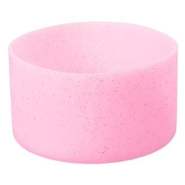 Imagem de Bota de silicone, 1 protetor de manga inferior, capa protetora antiderrapante para garrafa de água, copo de viagem de carro, rosa transparente