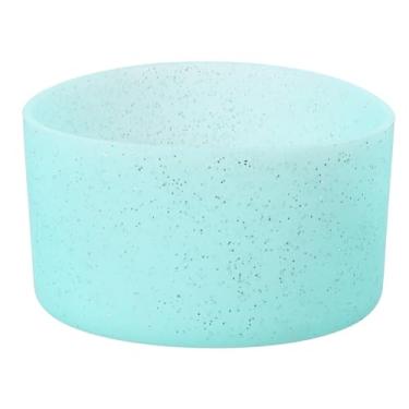 Imagem de Bota de silicone, 1 protetor de manga inferior, capa protetora antiderrapante para garrafa de água, copo de viagem de carro, lantejoulas transparentes azuis