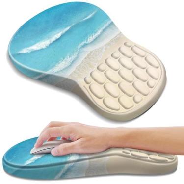 Imagem de Tapete de mouse ergonômico YIWEI com apoio de pulso em espuma viscoelá