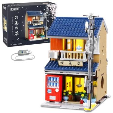 Imagem de CaDA Japanese Style Tea House Building Block, Master C66010W Japan Street Shop Brick Set with Lights, 1200PCS Modular House Idea Gift for Boys Adults