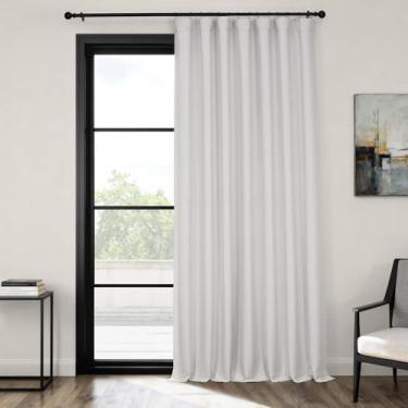 Imagem de HPD Half Price Drapes BOCH-LN1855-120-DW Cortina de escurecimento de ambiente extra larga de linho sintético (1 painel), 250 x 300 cm, Oyster