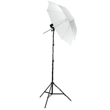 Imagem de Estúdio Fotografico com Tripé, Sombrinha Branca e Soquete Unico