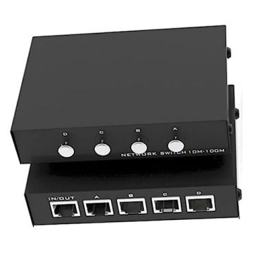 Imagem de suckoo Cabo Ethernet 4 Portas Rj45 Switch De Rede Entrada 1 Saída 100M 1000M Botão Pressão Manual Gigabit Compatível Com Computador Host Roteador Por Vez