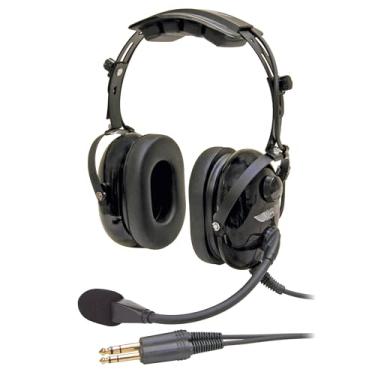 Imagem de ASA AirClassics HS-1A Pilot Headset Durabilidade – Redução de ruído de 23 dB – Microfone com cancelamento de ruído – Estéreo/Mono – Plugues banhados a ouro – Fone de ouvido essencial de aviação