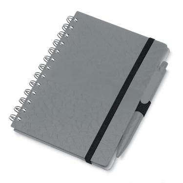 Imagem de Caderno de Anotações em ABS Reciclável com Caneta – Capa Dura Textura Pedra, 70 Folhas Brancas Impermeáveis e Resistentes a Rasgos – 17,8x12,8cm (Cinza)